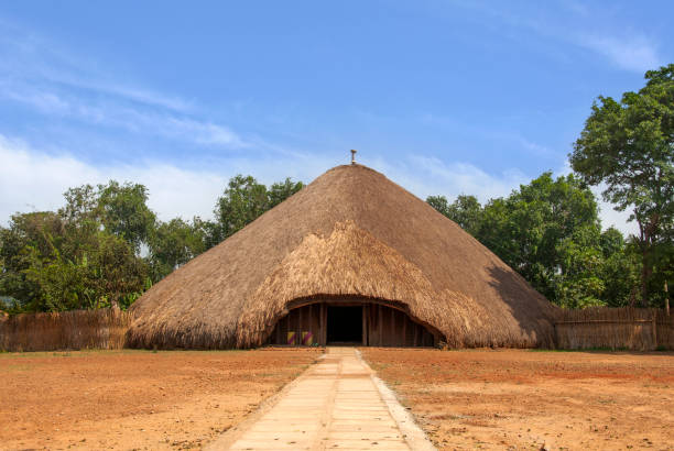 Kasubi Tombs. This biggest thatched roof in the world was converted into burial grounds in 1884, four tombs now lies at the Muzibu Azaala Mpanga, the former palace of the king. Kampala, Uganda. (Since 2002 a Unesco World Heritage Site)